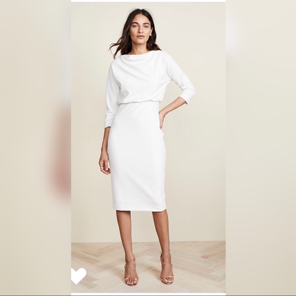 Badgley Mischka collection cowl white dress- Sz M